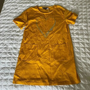 Love Moschino glitter heart front pockets dress